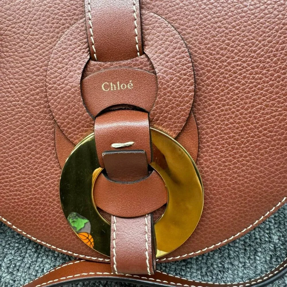 100% Authentic Chloe Suede Darryl Saddle Shoulder Bag - Picture 6 of 14